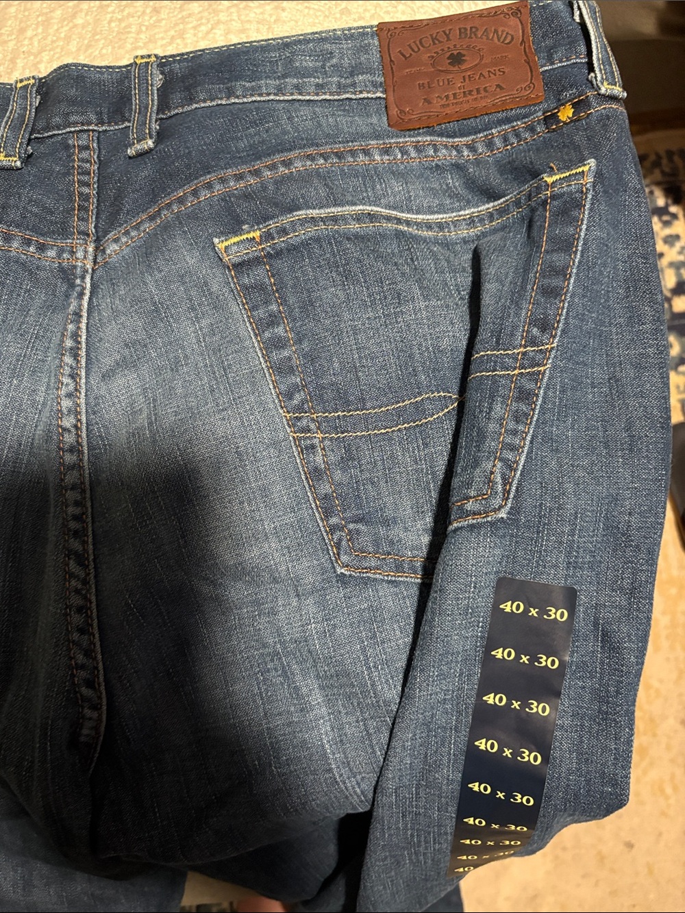 Lucky Brand Dark Blue Bootcut Jeans with Contrast Stitching